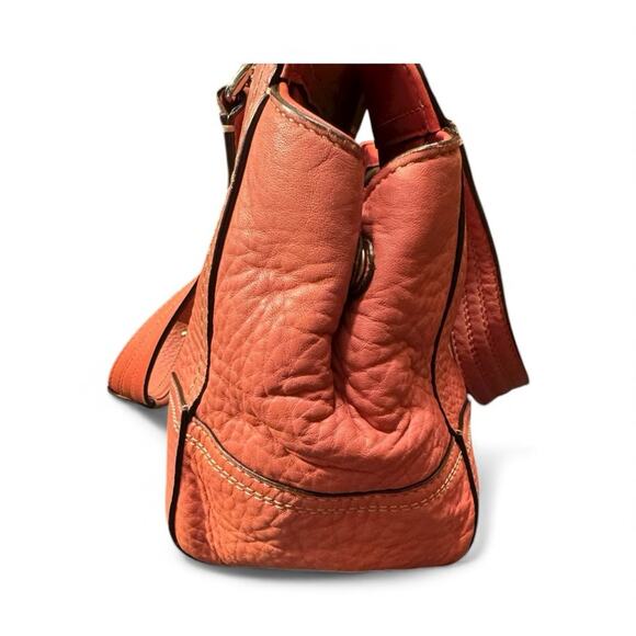 Coach Hampton Y2K Glam Salmon Pink Pebbled Leather Shoulder Bag - Picture 3 of 7